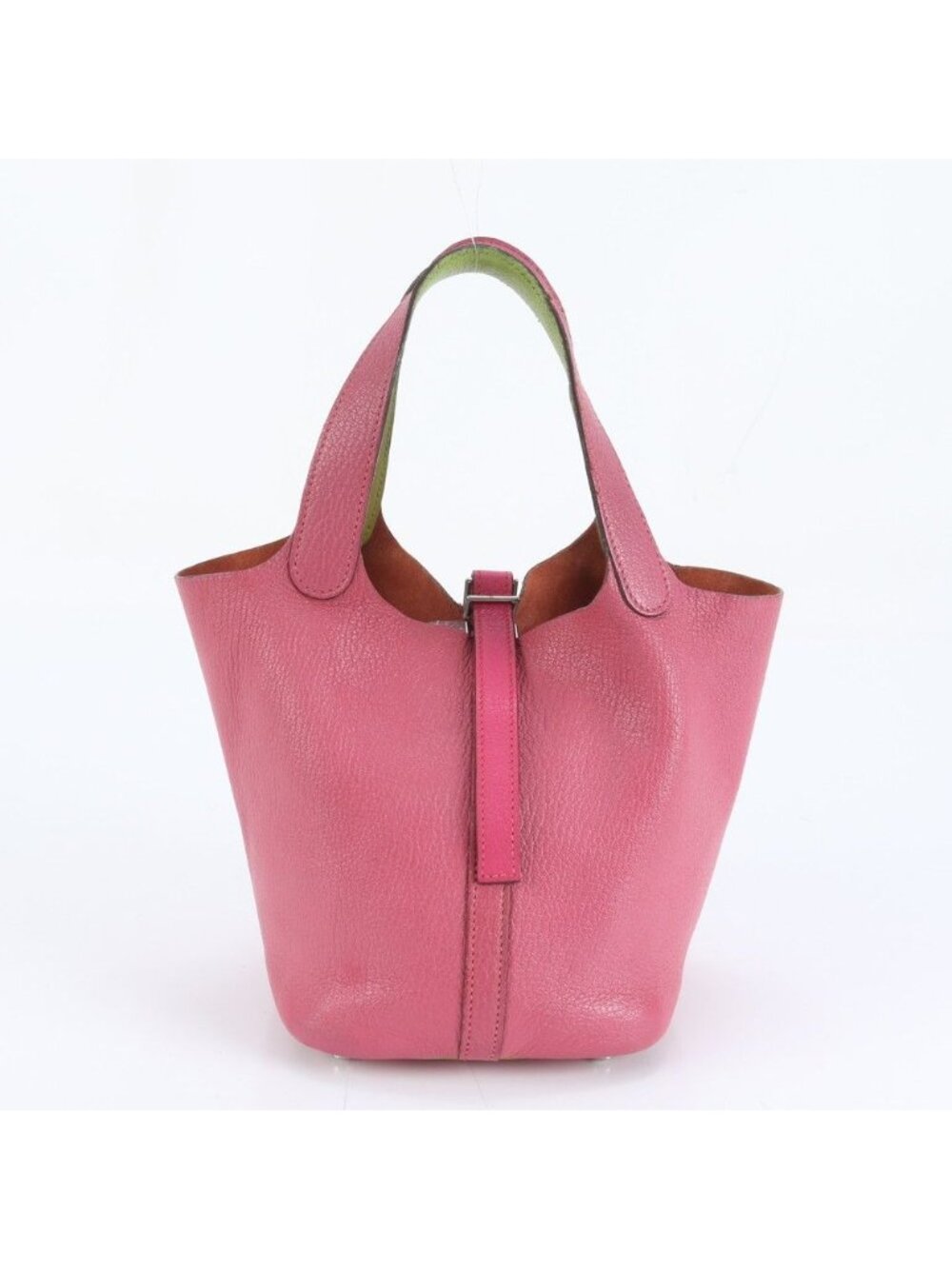 Hermes Picotin PM Leather Handbag Tote Pink